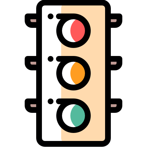 feu de circulation Detailed Rounded Color Omission Icône