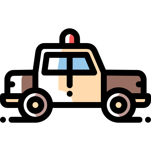 Police car Detailed Rounded Color Omission icon