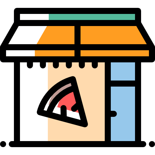 pizzeria Detailed Rounded Color Omission icon