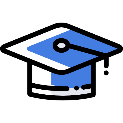Mortarboard Detailed Rounded Color Omission icon