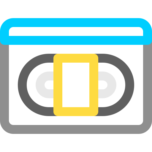 Video tape Basic Rounded Lineal Color icon
