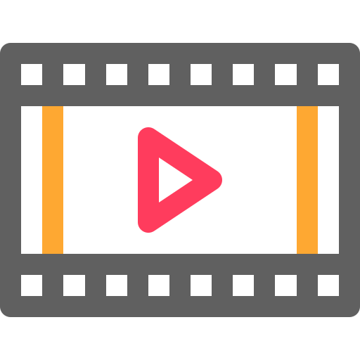 Film Basic Rounded Lineal Color icon
