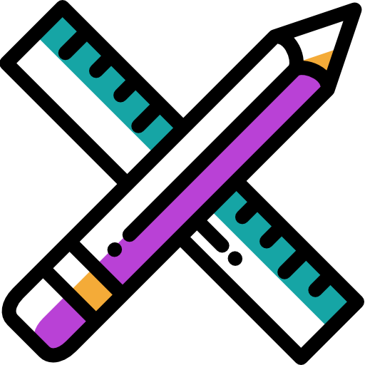 연필 Detailed Rounded Color Omission icon