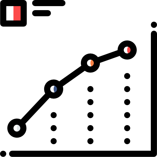 graphique en ligne Detailed Rounded Color Omission Icône