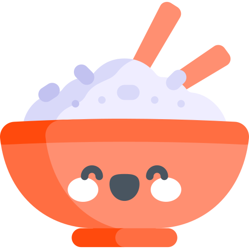 Rice bowl Kawaii Flat icon