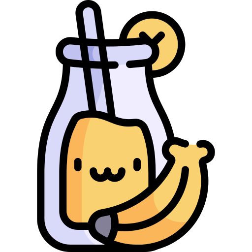 la leche de plátano Kawaii Lineal color icono