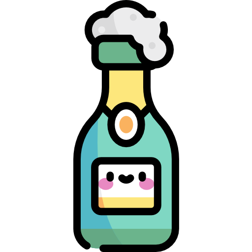 Champagne Kawaii Lineal color icon