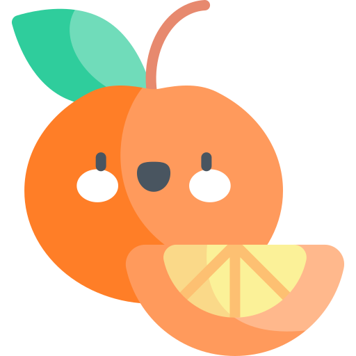 Апельсин Kawaii Flat иконка