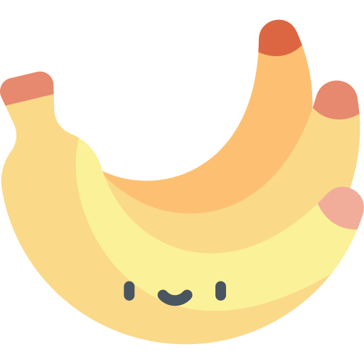 banaan Kawaii Flat icoon
