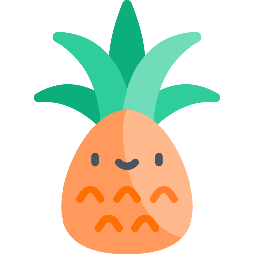 ananas Kawaii Flat icoon