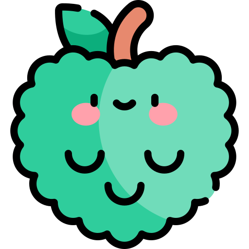 Заварное яблоко Kawaii Lineal color иконка