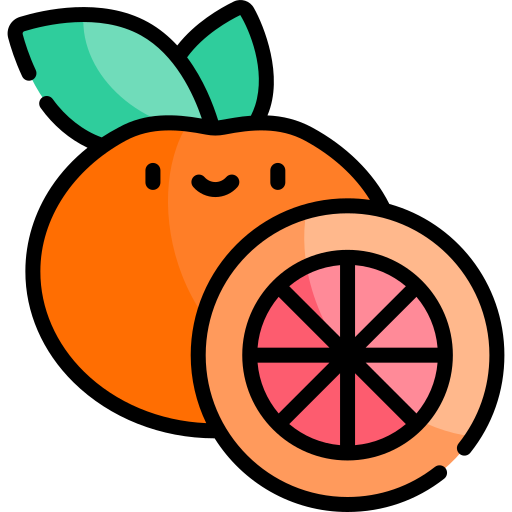 Grapefruit Kawaii Lineal color icon