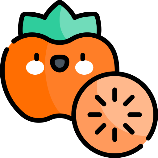 柿 Kawaii Lineal color icon