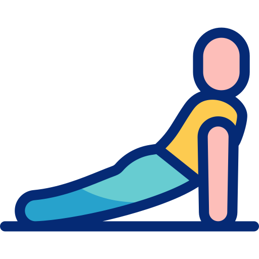 postura de ioga Basic Accent Lineal Color Ícone