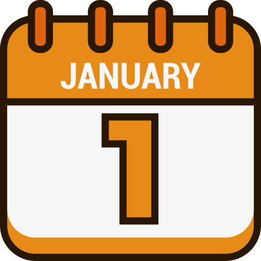 1 stycznia Generic color lineal-color ikona