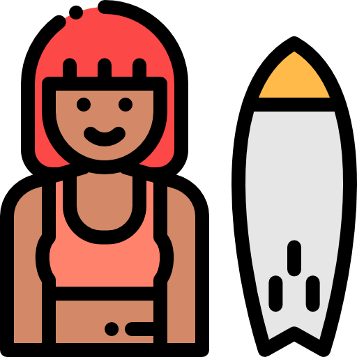 surfer Detailed Rounded Lineal color icon