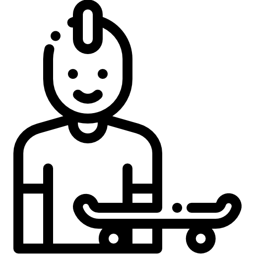 スケーター Detailed Rounded Lineal icon