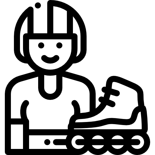 Роликовый конькобежец Detailed Rounded Lineal иконка