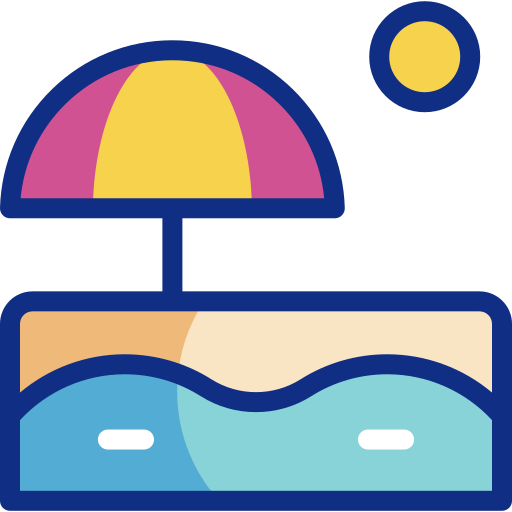 ビーチ Basic Accent Lineal Color icon