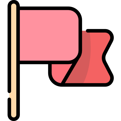 bandiera Kawaii Lineal color icona