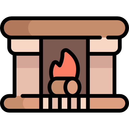 暖炉 Kawaii Lineal color icon