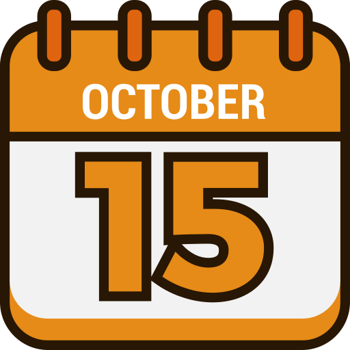 October 15 Generic color lineal-color icon