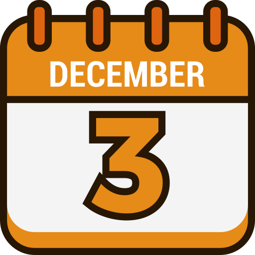 3 grudnia Generic color lineal-color ikona