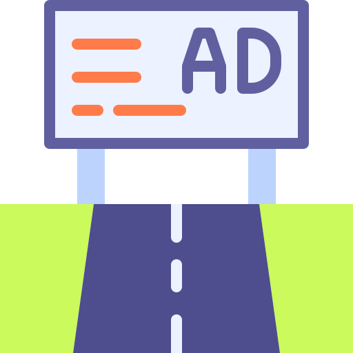 Рекламный щит на шоссе Generic color fill иконка