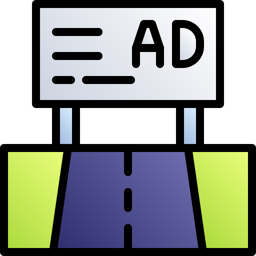 Рекламный щит на шоссе Generic gradient lineal-color иконка