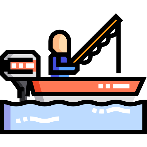 barco de pesca Detailed Straight Lineal color icono