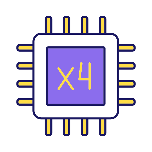 procesor Generic color lineal-color ikona