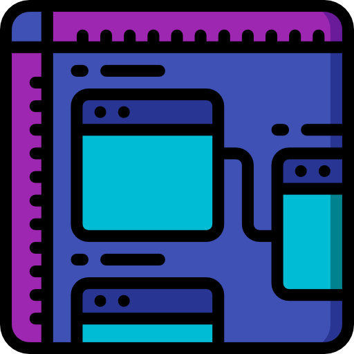 Wireframe Basic Miscellany Lineal Color icon