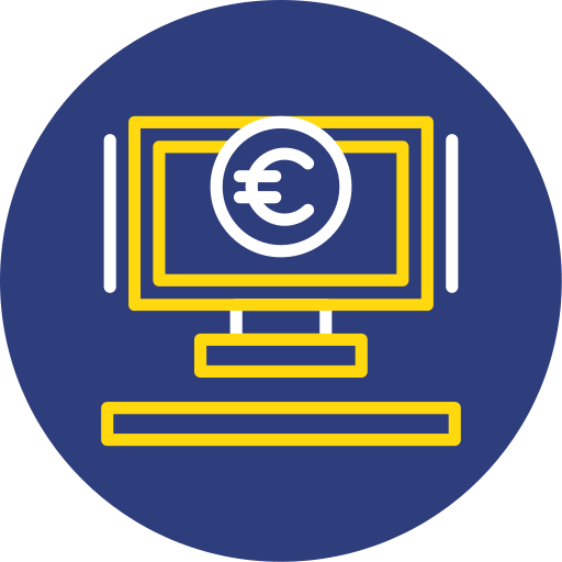 Знак евро Generic color fill иконка