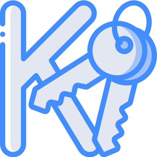 Letter k Basic Miscellany Blue icon