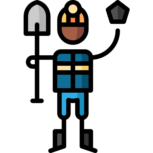 mijnbouw Puppet Characters Lineal Color icoon