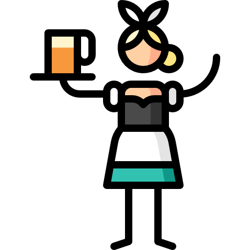 kelner Puppet Characters Lineal Color ikona