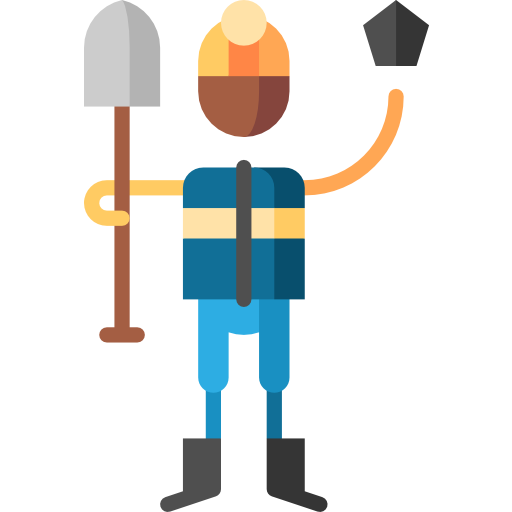 mijnbouw Puppet Characters Flat icoon