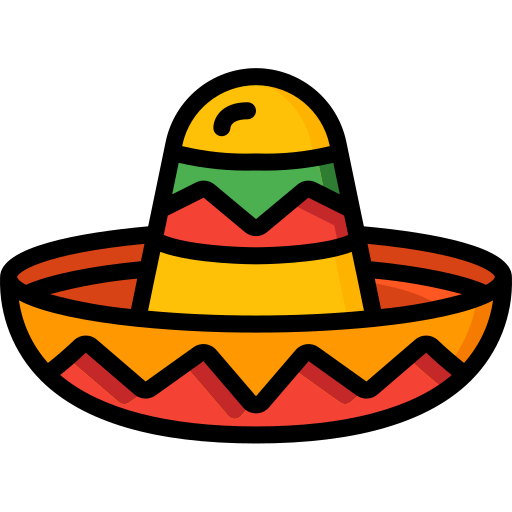 sombrero mexicano Basic Miscellany Lineal Color icono