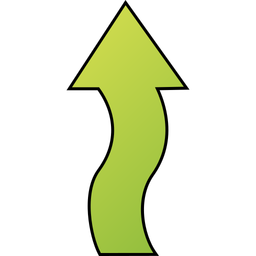flecha en zigzag Generic gradient lineal-color icono
