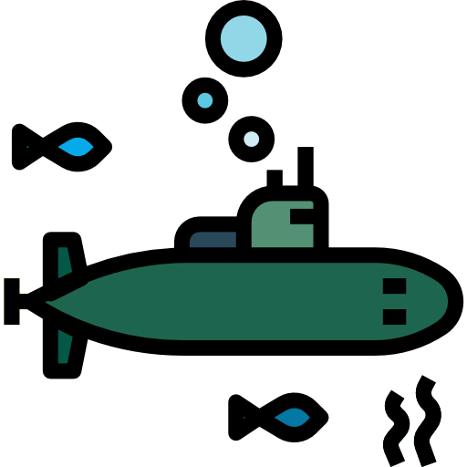 onderzeeër Pause08 Lineal Color icoon