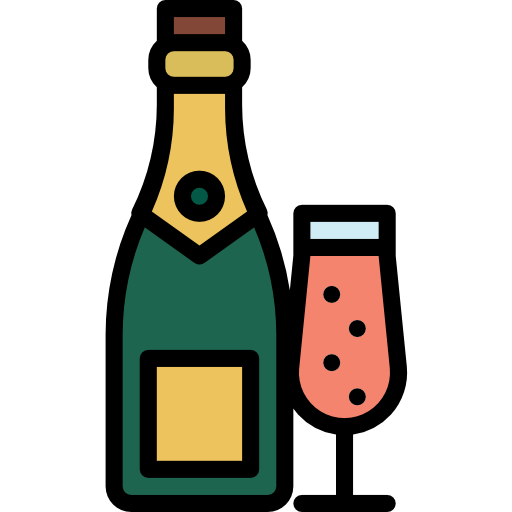 шампанское Pause08 Lineal Color иконка