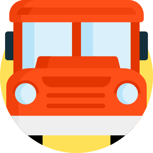 School bus Detailed Flat Circular Flat icon