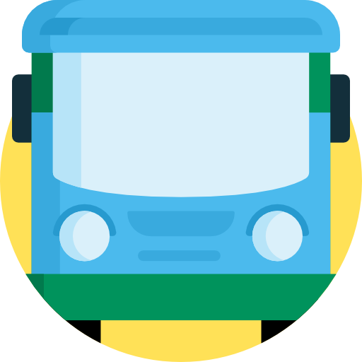 autobús Detailed Flat Circular Flat icono