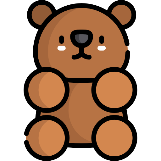 Teddy bear Kawaii Lineal color icon