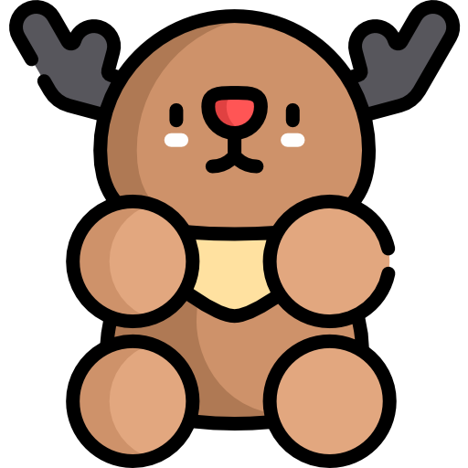 Reindeer Kawaii Lineal color icon