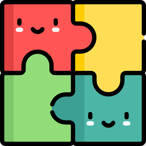 puzzle Kawaii Lineal color ikona