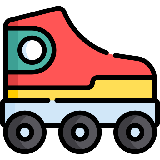 Roller skate Kawaii Lineal color icon