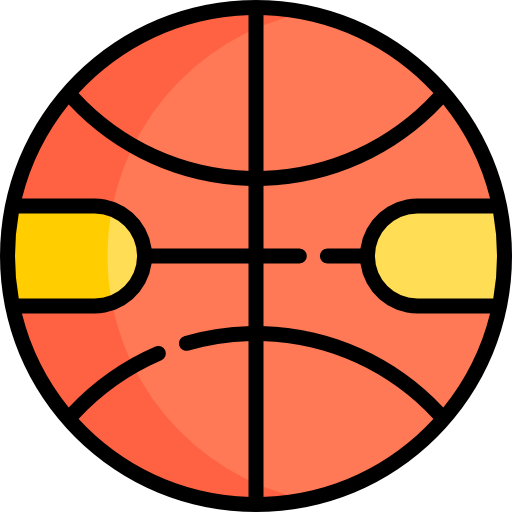 Баскетбол Kawaii Lineal color иконка
