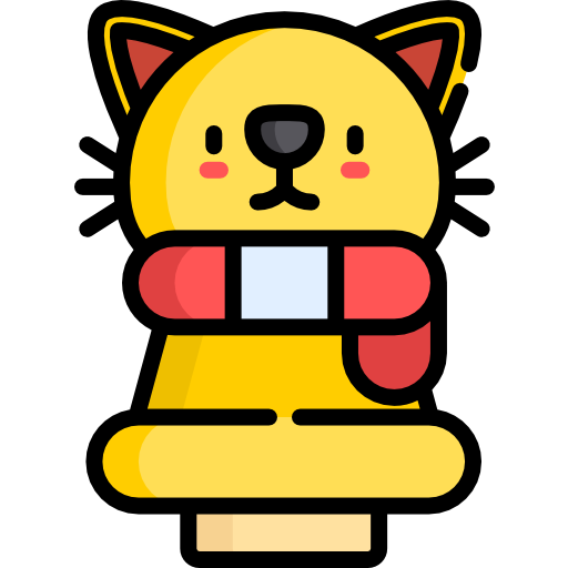 Кошка Kawaii Lineal color иконка