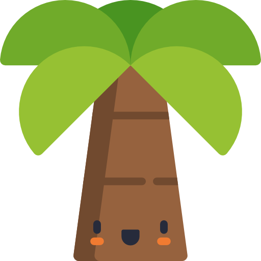 palmera Kawaii Flat icono